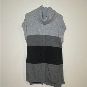 Croft & Barrow Gray and Black Cowl Neck Sweater Dress